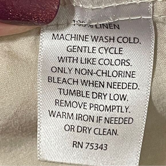 Cynthia Rowley Linen Cargo Pants Beige Khaki Size 8 - Picture 10 of 12